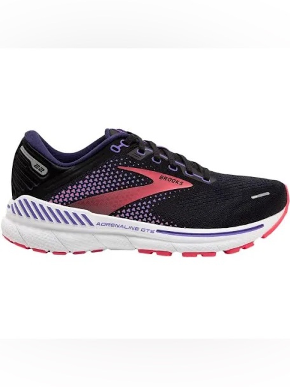 Brooks Adrenaline GTS 22 Black Purple Coral Running Shoes Women’s Size 5 Walking